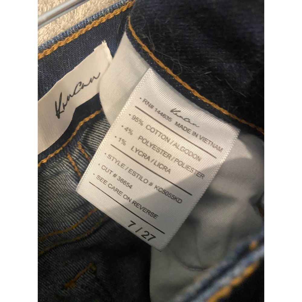 KanCan Distressed Skinny Jeans Women's 7/27 Dark Wash Stretch Denim Mid Rise - Picture 7 of 7